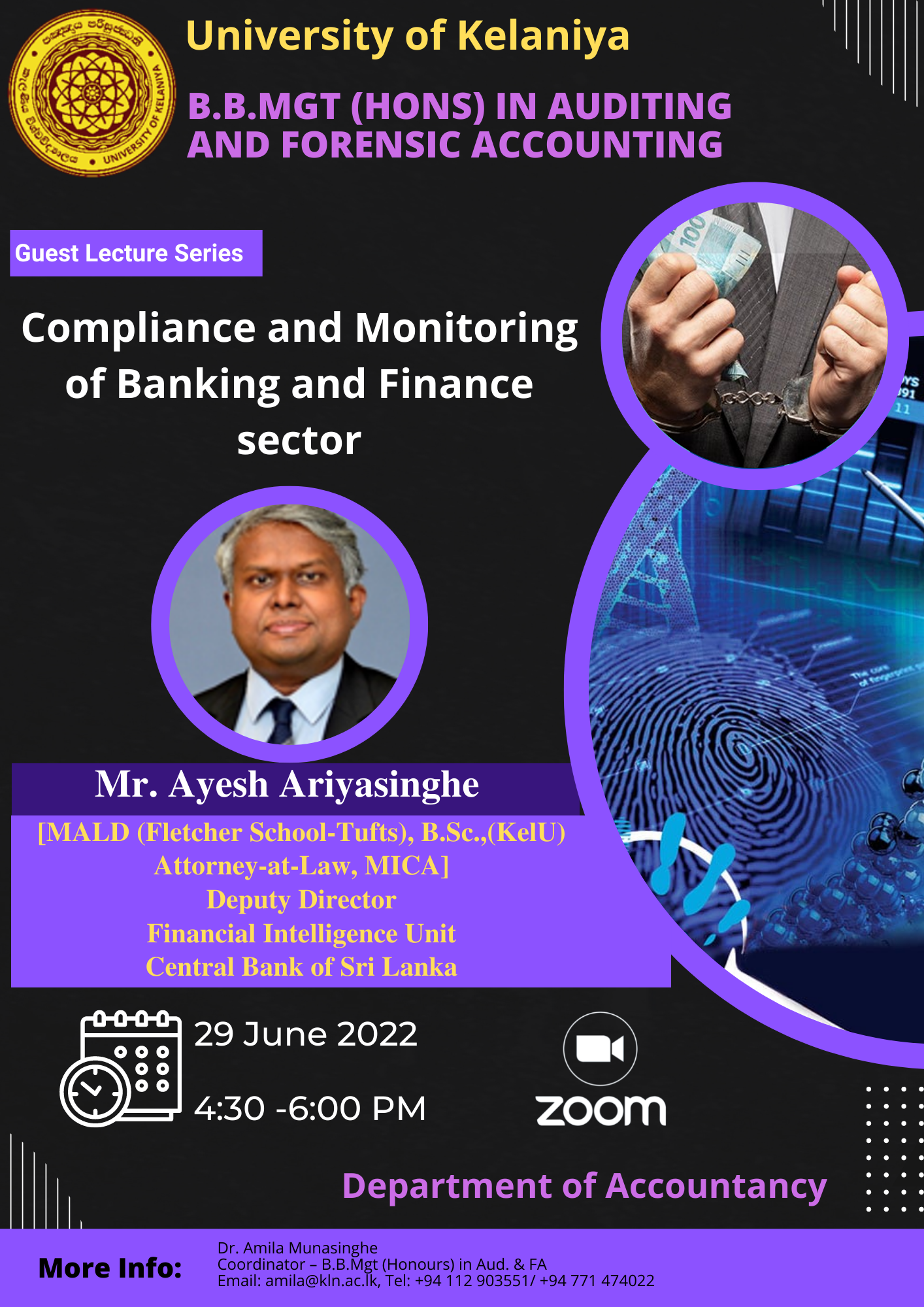 Guest lecture on compliance and monitoring of banking and finance sector