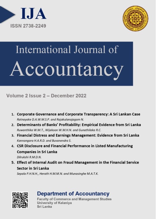International Journal of Accountancy (IJA) has been published - Volume 2 Issue 2