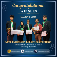 University of Kelaniya, Department of Finance Triumphs at Inter-University Debate Competition