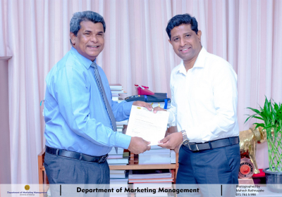 Dr. Ravi Dissanayake appointed as the New Head of the Department of Marketing Management