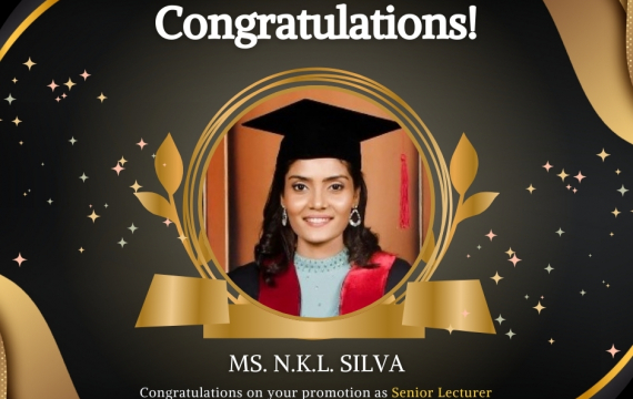Promotion of Ms. N.K.L. Silva as Senior Lecturer