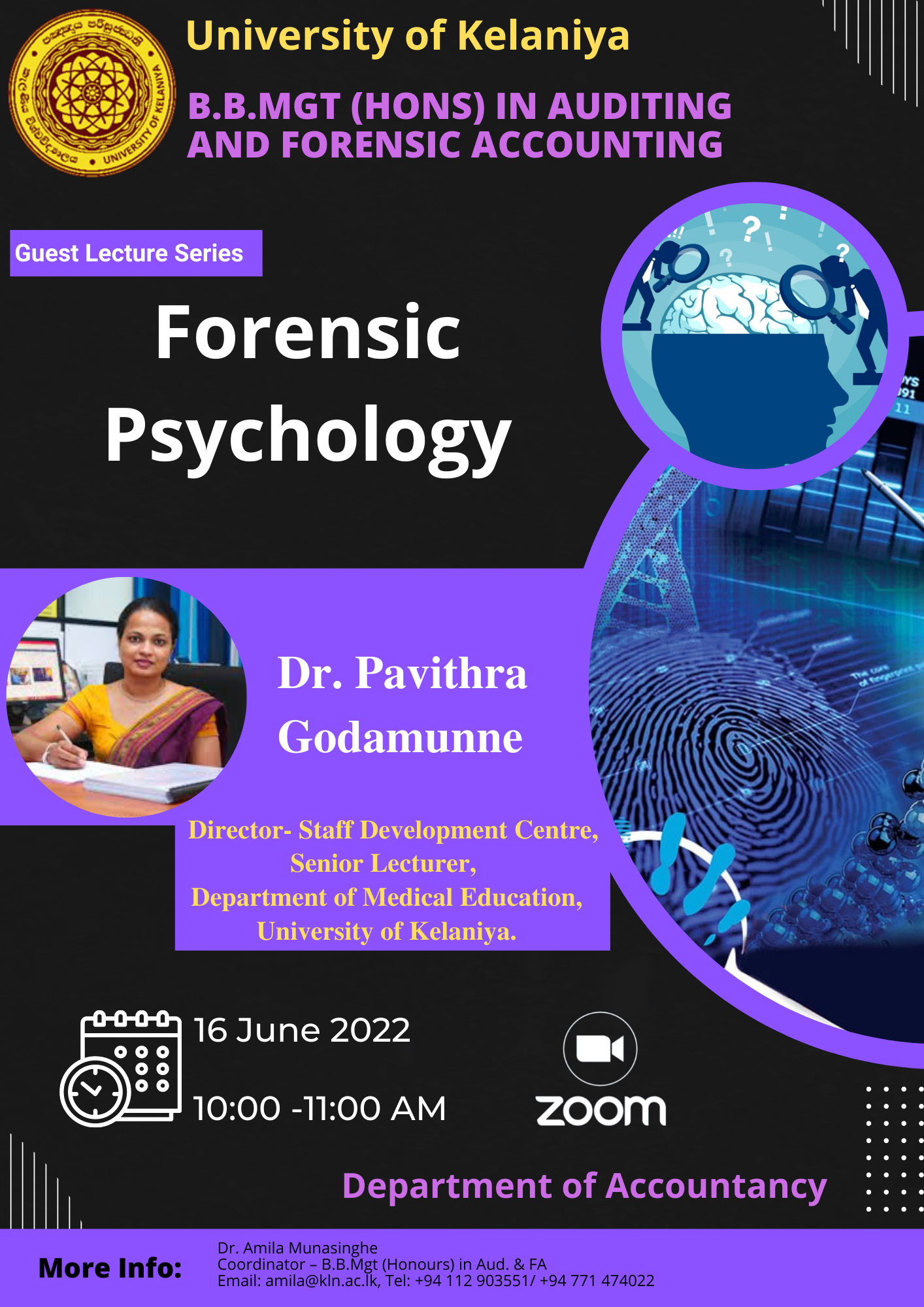 Guest lecture series -  Forensic Psychology