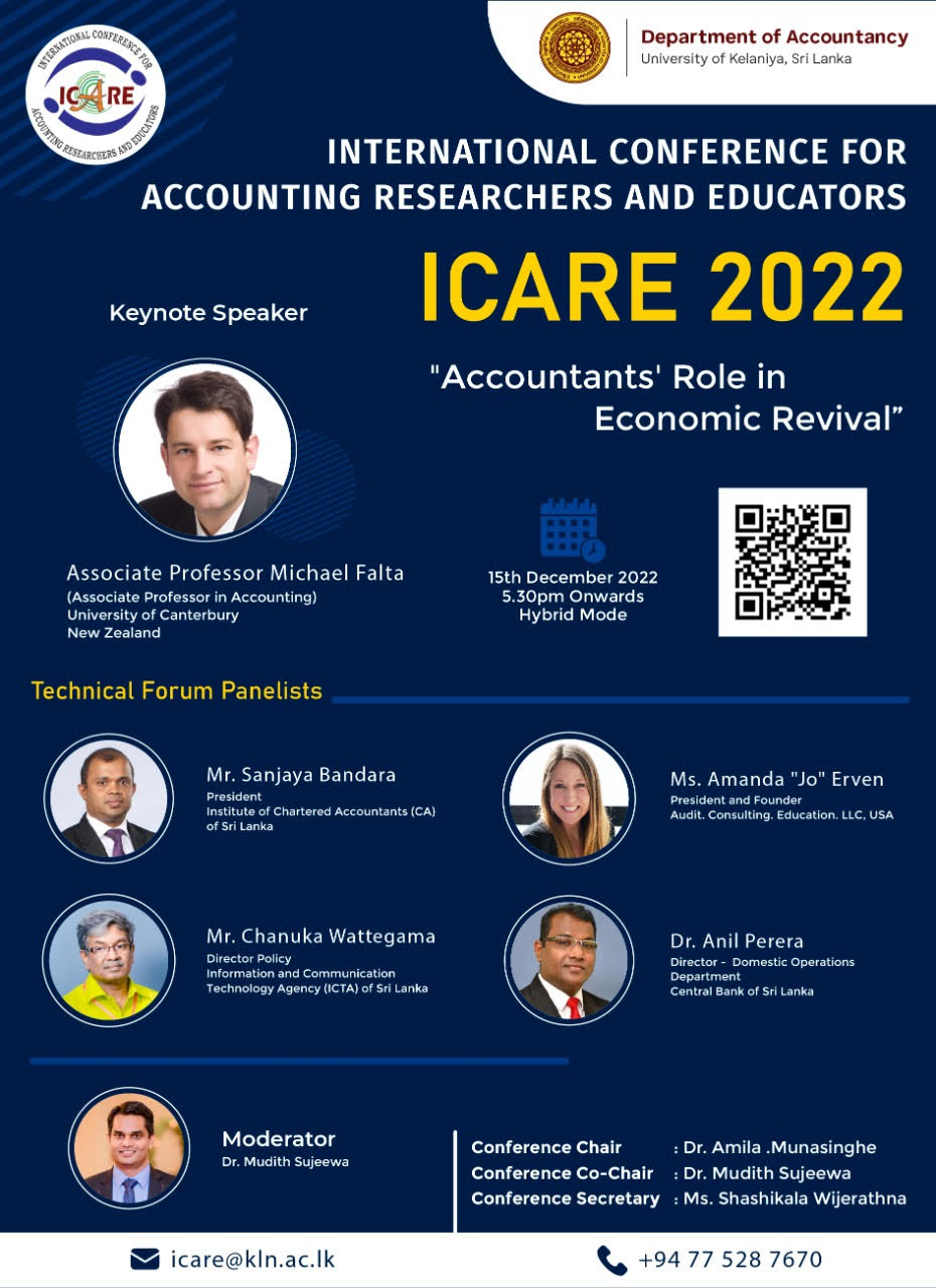 International Conference for Accounting Researchers and Educators (ICARE) 2022 