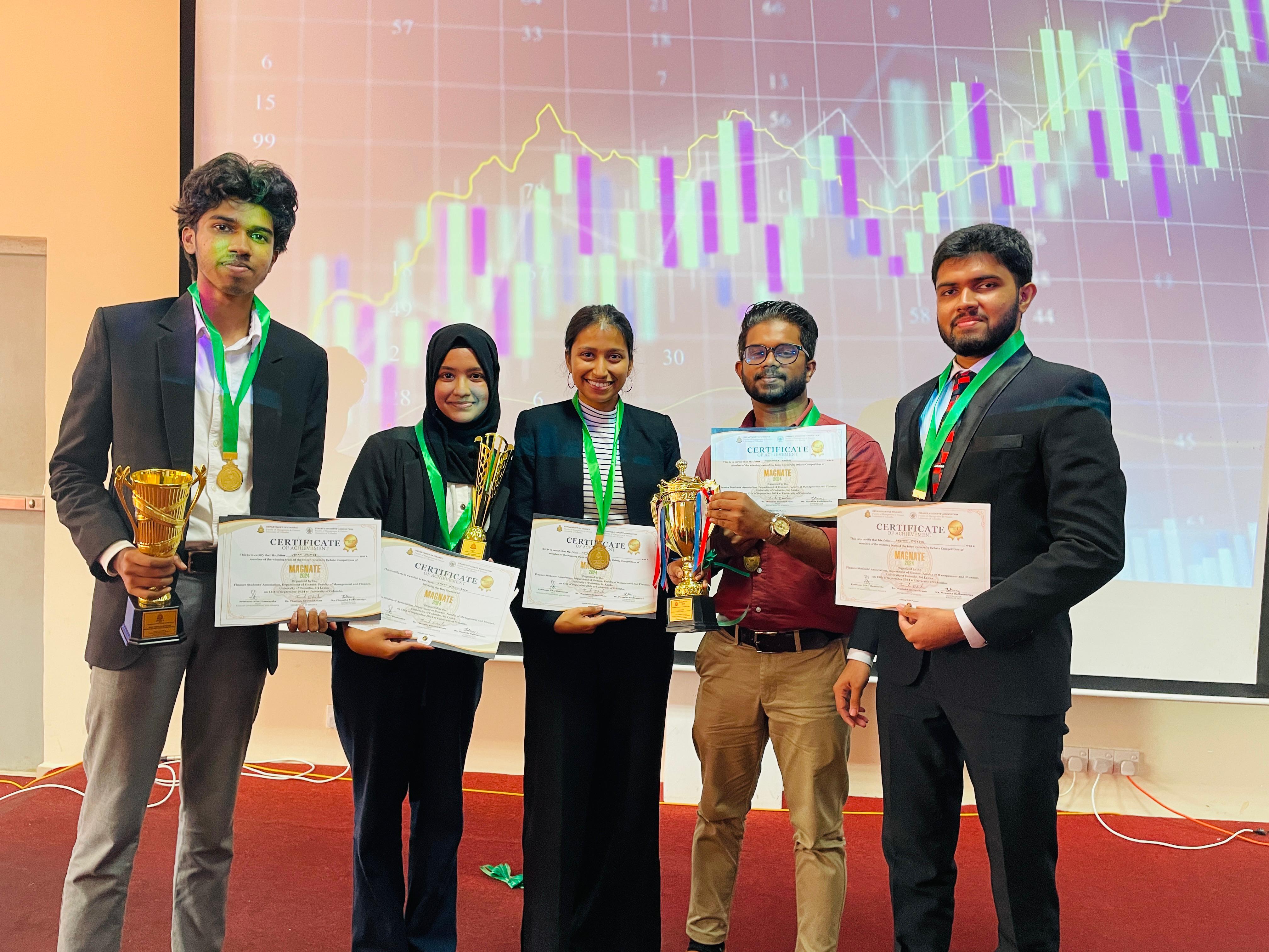 DFIN Shines: University of Kelaniya's Department of Finance Triumphs in Inter-University Debate Competition